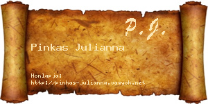 Pinkas Julianna névjegykártya